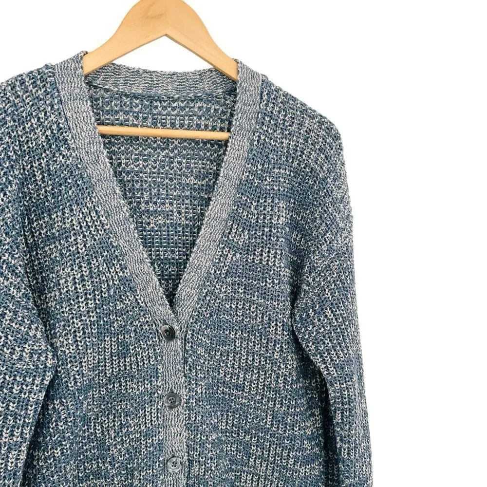 Michael Kors Blue Marled Knit Cardigan size medium